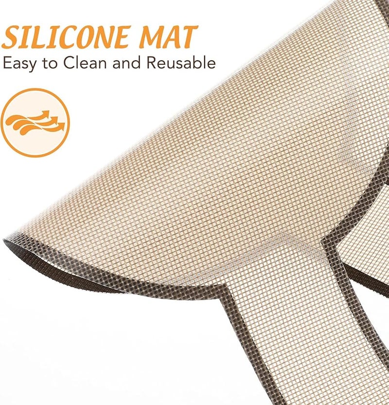 Brown Glass Fiber Non Stick Dough Rolling Mat With Long Handle For Baking - Image 5